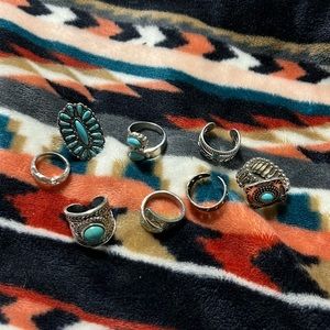 western turquoise rings